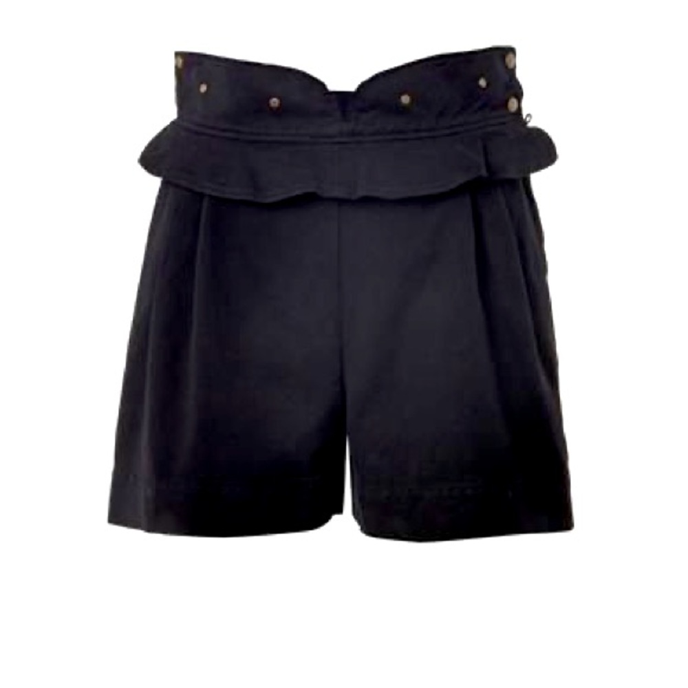See by Chloe Black Denim Ruffle Shorts